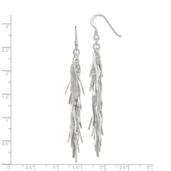 Sterling Silver Polished Fancy Drop Squiggle Dangle Earrings