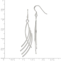 Sterling Silver Polished Fancy Curved Design Dangle Earrings