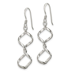 Sterling Silver Polished Fancy Twisted Dangle Earrings - 2