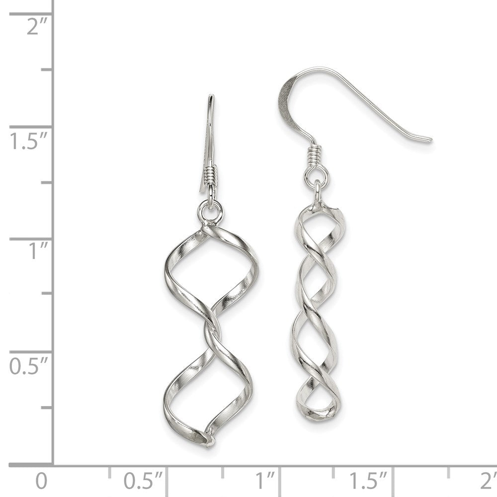 Sterling Silver Polished Fancy Twisted Dangle Earrings - 2