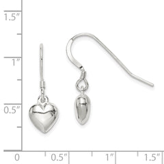 Sterling Silver Heart Dangle Earrings - 2