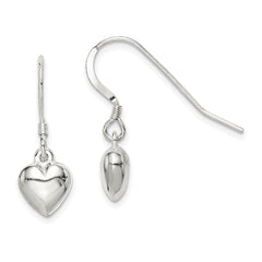 Sterling Silver Heart Dangle Earrings - 2