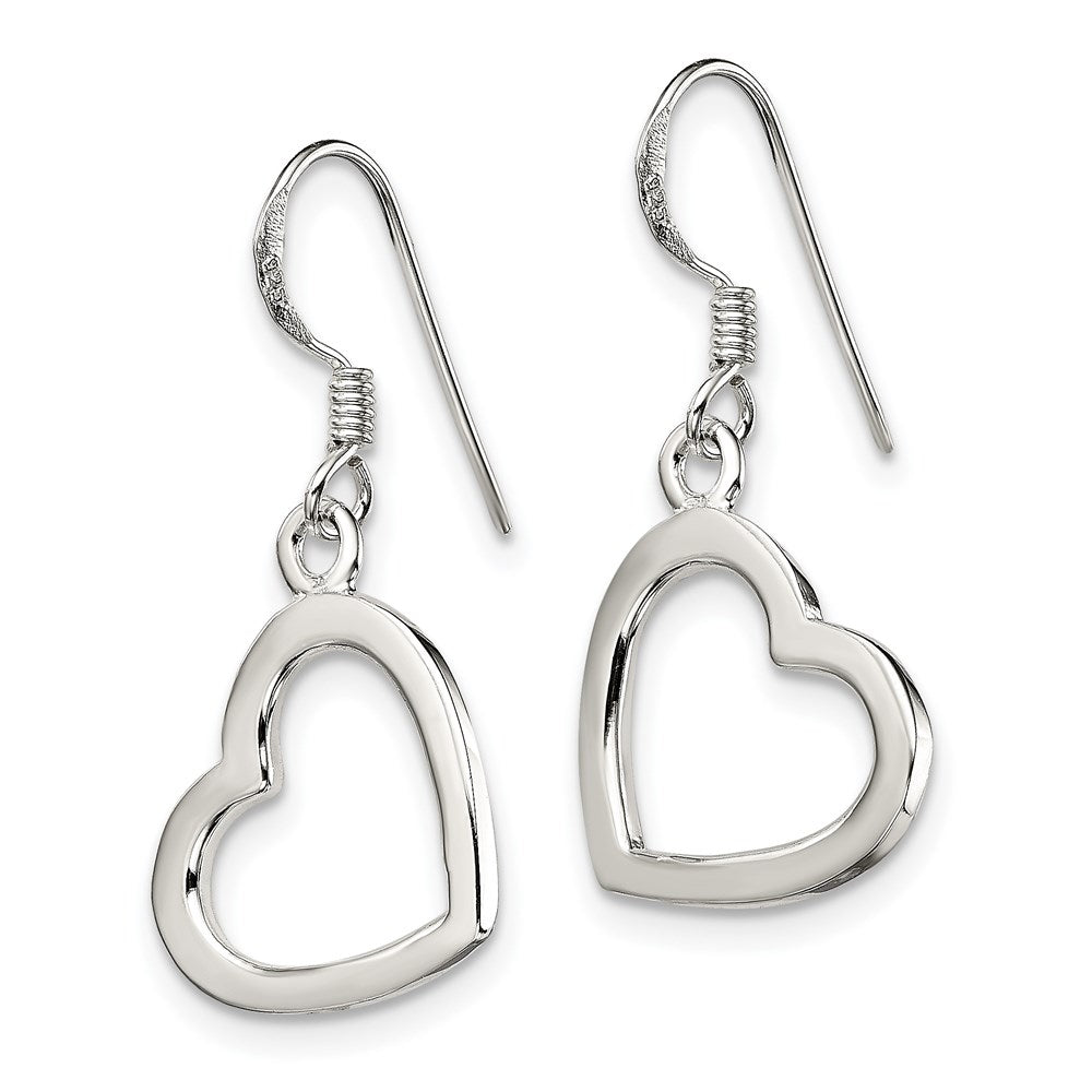 Sterling Silver Heart Dangle Earrings - 3