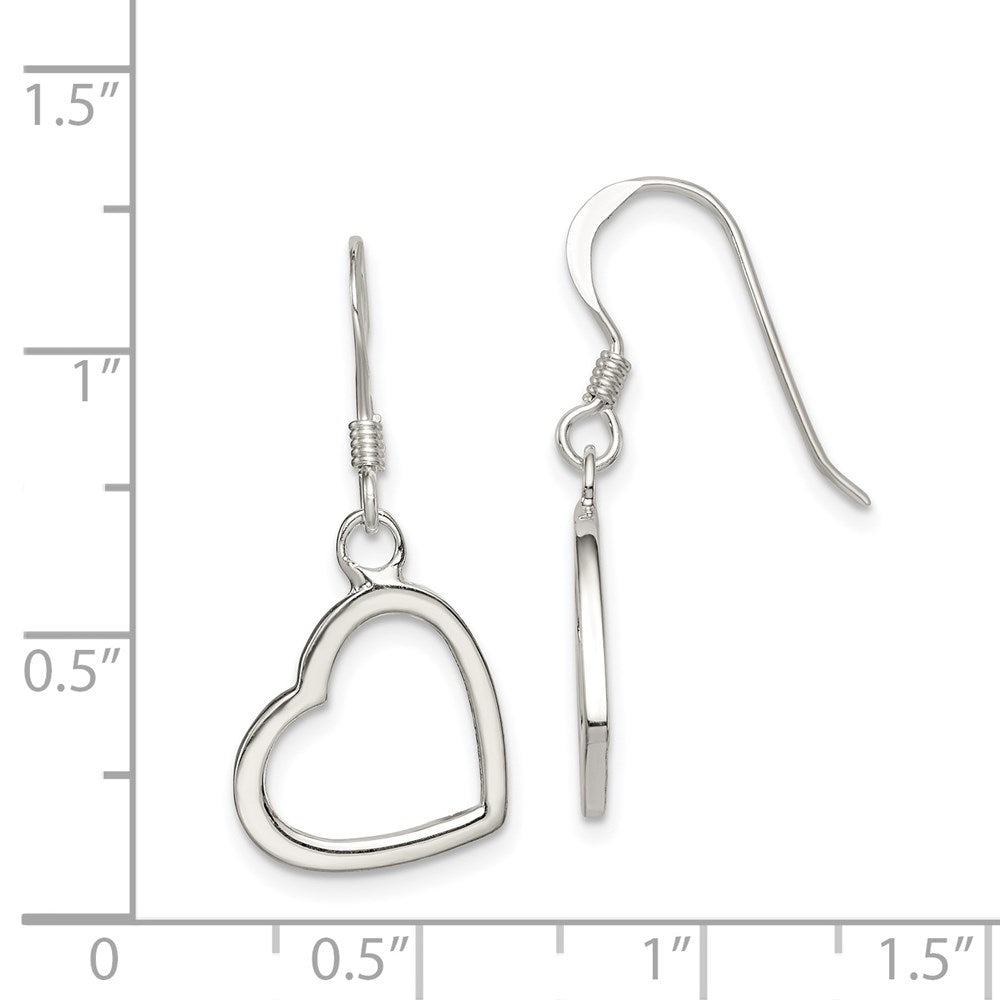 Sterling Silver Heart Dangle Earrings - 3