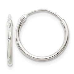 Sterling Silver 1.3mm Hoop Earrings - 11