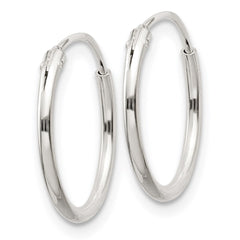 Sterling Silver 1.3mm Hoop Earrings - 12