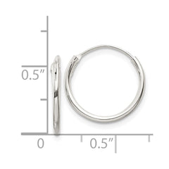 Sterling Silver 1.3mm Hoop Earrings - 12