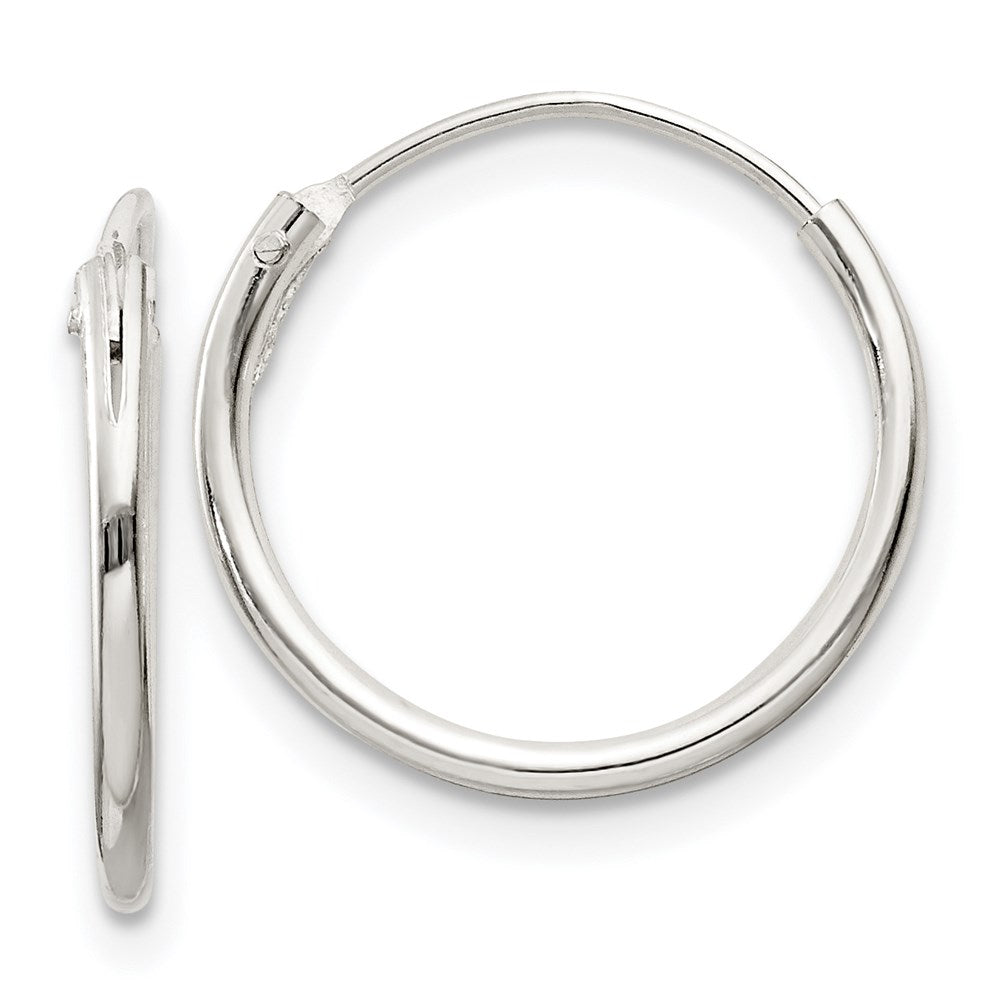 Sterling Silver 1.3mm Hoop Earrings - 12