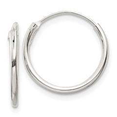 Sterling Silver 1.3mm Hoop Earrings - 12