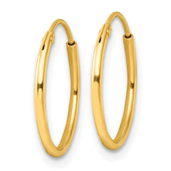 Sterling Silver Gold-tone 1.3mm Polished Endless Hoop Earrings - 2