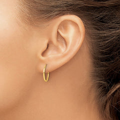 Sterling Silver Gold-tone 1.3mm Polished Endless Hoop Earrings - 2