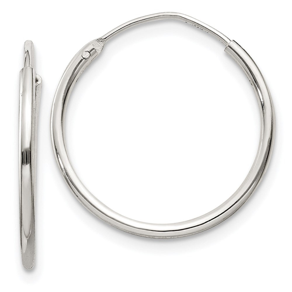 Sterling Silver 1.3mm Hoop Earrings - 6