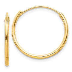 Sterling Silver Flash Gold-plated 1.3mm Endless Hoop Earrings - 8