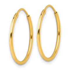 Sterling Silver Gold-tone 1.3mm Polished Endless Hoop Earrings - 3