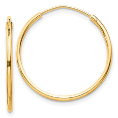 Sterling Silver Flash Gold-plated 1.3mm Endless Hoop Earrings - 9