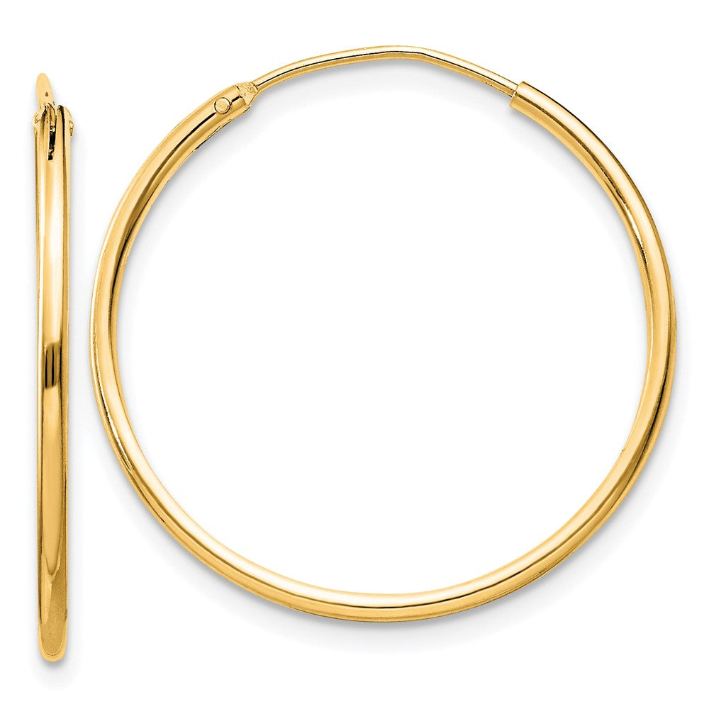 Sterling Silver Flash Gold-plated 1.3mm Endless Hoop Earrings - 10