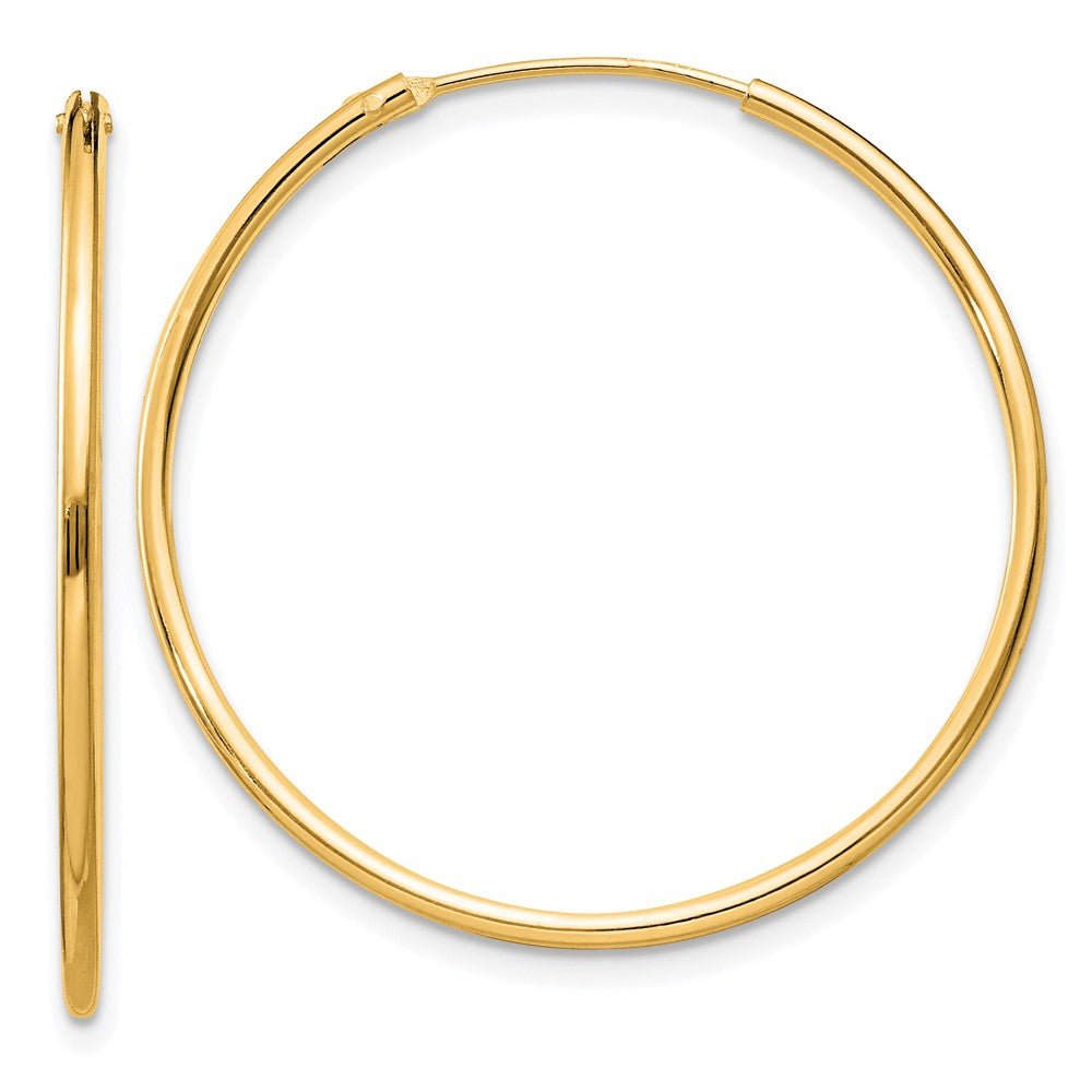 Sterling Silver Flash Gold-plated 1.3mm Endless Hoop Earrings - 7