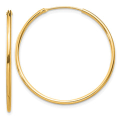 Sterling Silver Flash Gold-plated 1.3mm Endless Hoop Earrings - 7