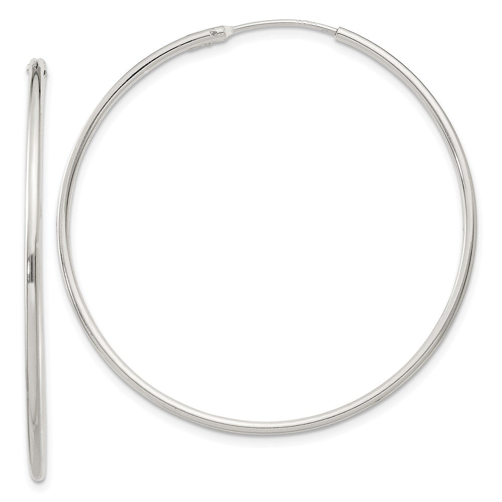 Sterling Silver 1.3mm Hoop Earrings - 13