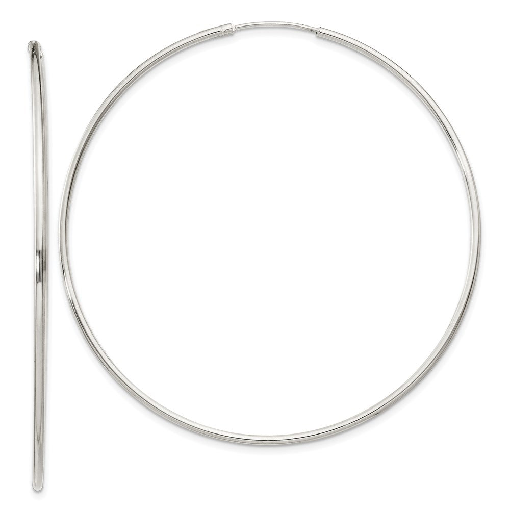 Sterling Silver 1.3mm Hoop Earrings - 14