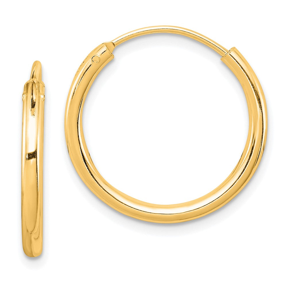 Sterling Silver Flash Gold-plated 2mm Endless Hoop Earrings - 11