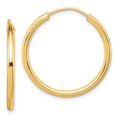 Sterling Silver Flash Gold-plated 2mm Endless Hoop Earrings - 8