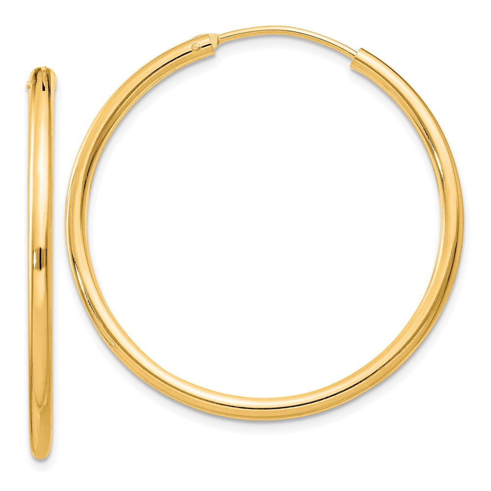 Sterling Silver Flash Gold-plated 2mm Endless Hoop Earrings - 9