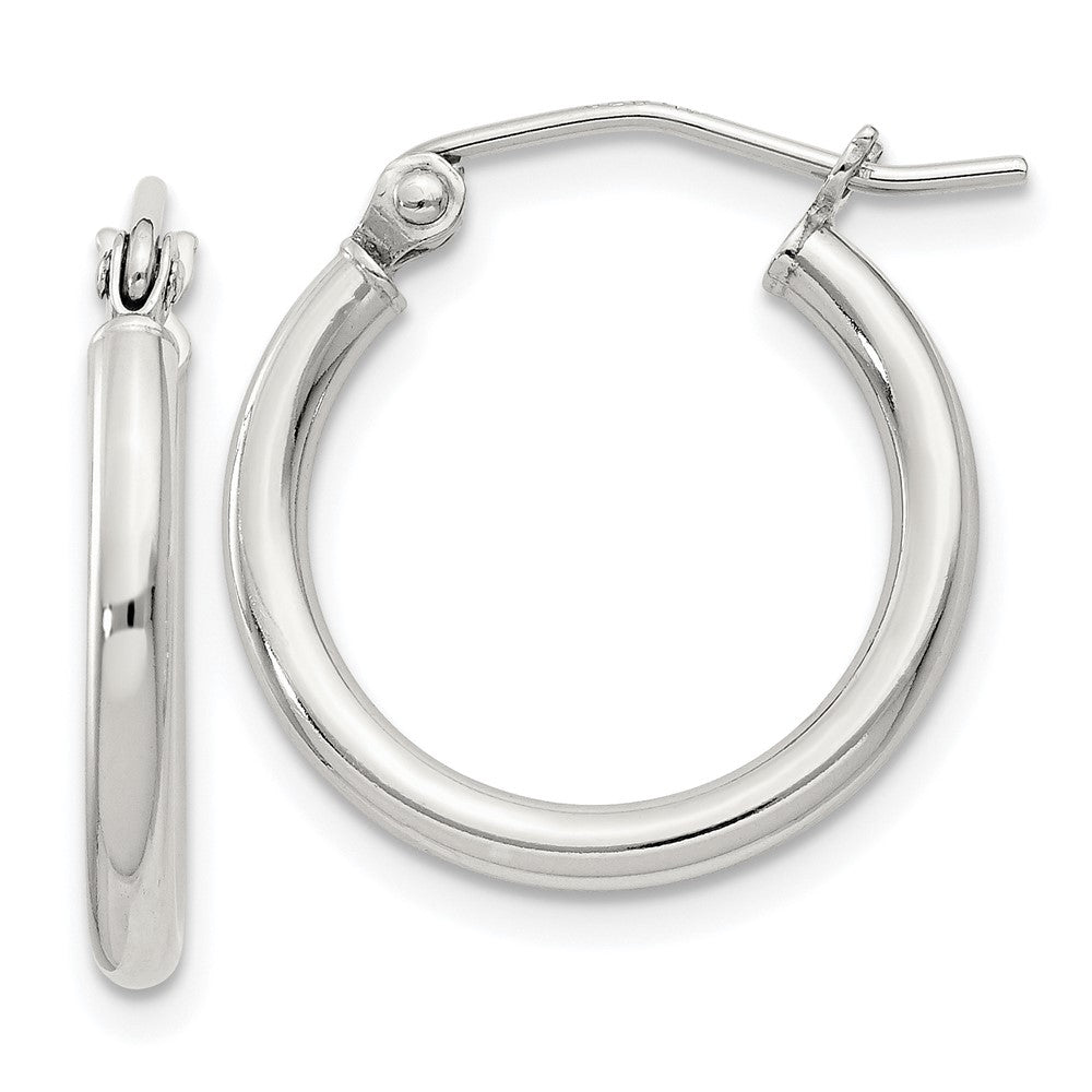 Sterling Silver 2mm Round Hoop Earrings - 7