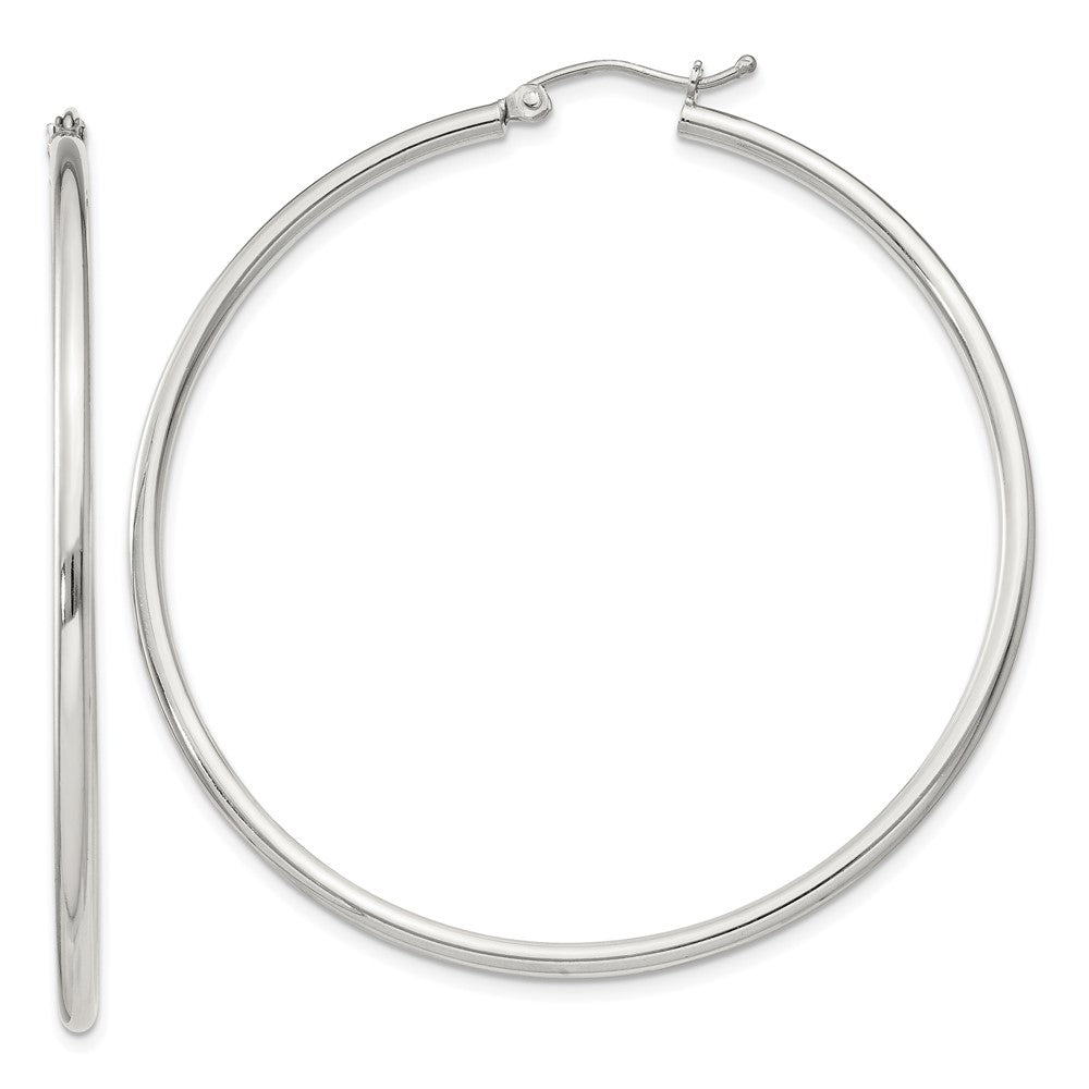 Sterling Silver 2mm Round Hoop Earrings - 9