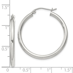 Sterling Silver 2.5mm Round Hoop Earrings - 5