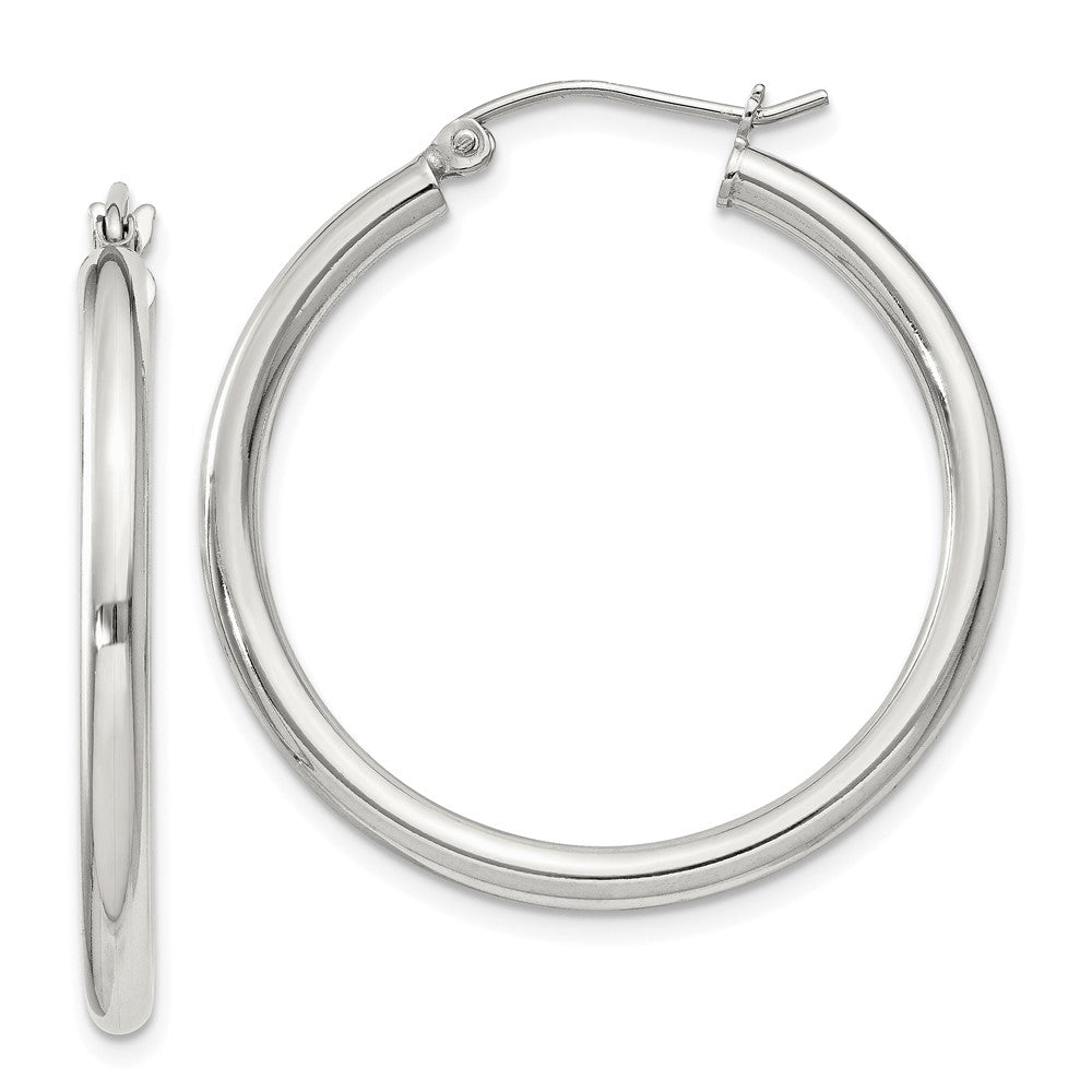 Sterling Silver 2.5mm Round Hoop Earrings - 5
