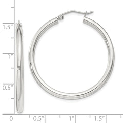 Sterling Silver 2.5mm Round Hoop Earrings - 10