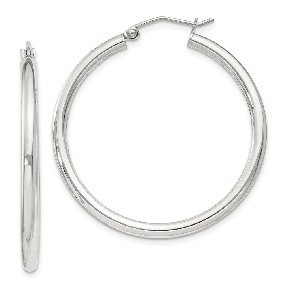Sterling Silver 2.5mm Round Hoop Earrings - 10