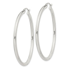 Sterling Silver 2.5mm Round Hoop Earrings - 14