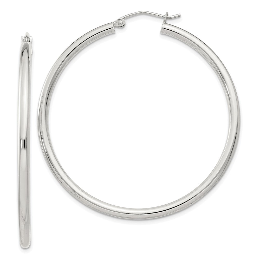 Sterling Silver 2.5mm Round Hoop Earrings - 14