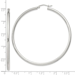 Sterling Silver 2.5mm Round Hoop Earrings - 11