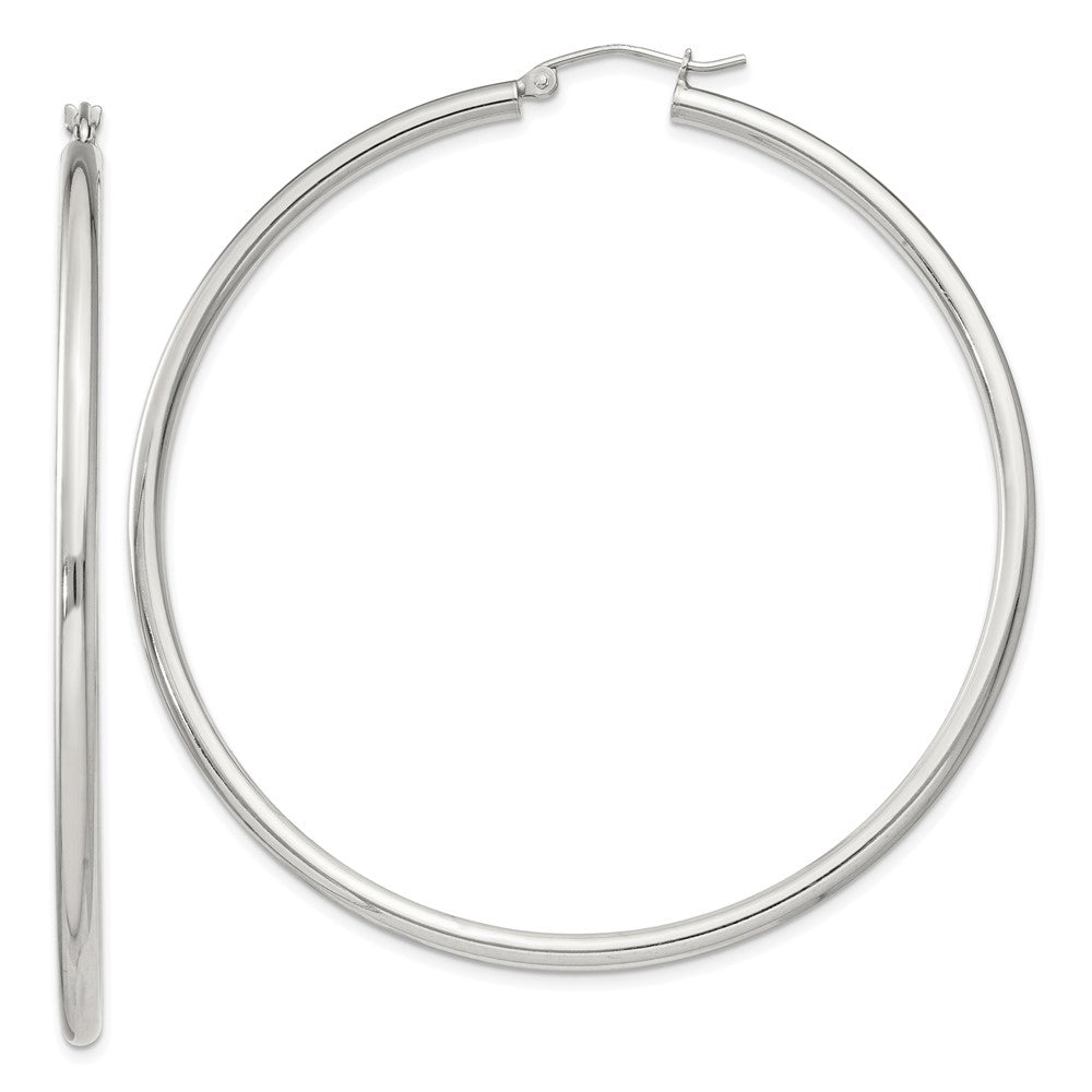 Sterling Silver 2.5mm Round Hoop Earrings - 11