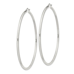 Sterling Silver 2.5mm Round Hoop Earrings - 4