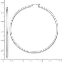 Sterling Silver 2.5mm Round Hoop Earrings - 4