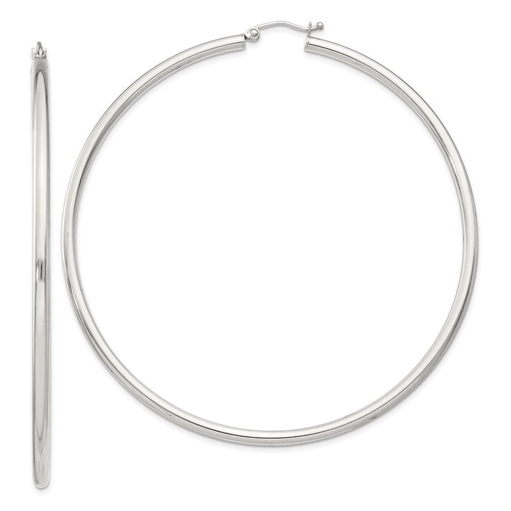 Sterling Silver 2.5mm Round Hoop Earrings - 4