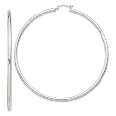 Sterling Silver 2.5mm Round Hoop Earrings - 4