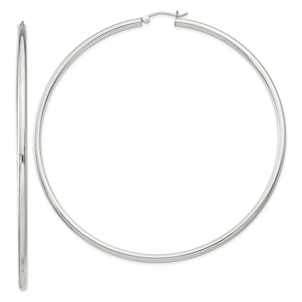 Sterling Silver 2.5mm Round Hoop Earrings - 9