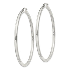 Sterling Silver 3mm Round Hoop Earrings - 11