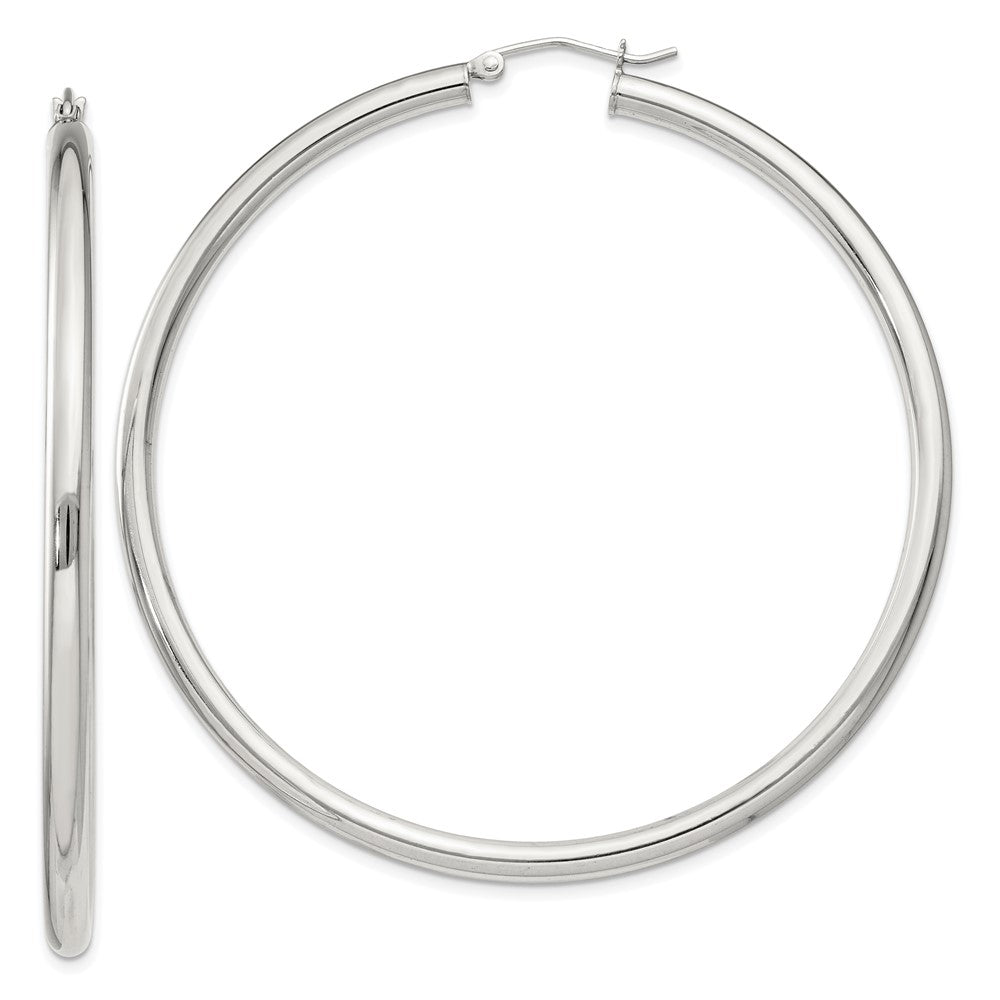 Sterling Silver 3mm Round Hoop Earrings - 11