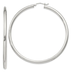 Sterling Silver 3mm Round Hoop Earrings - 11