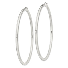 Sterling Silver 3mm Round Hoop Earrings - 10