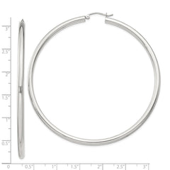 Sterling Silver 3mm Round Hoop Earrings - 10