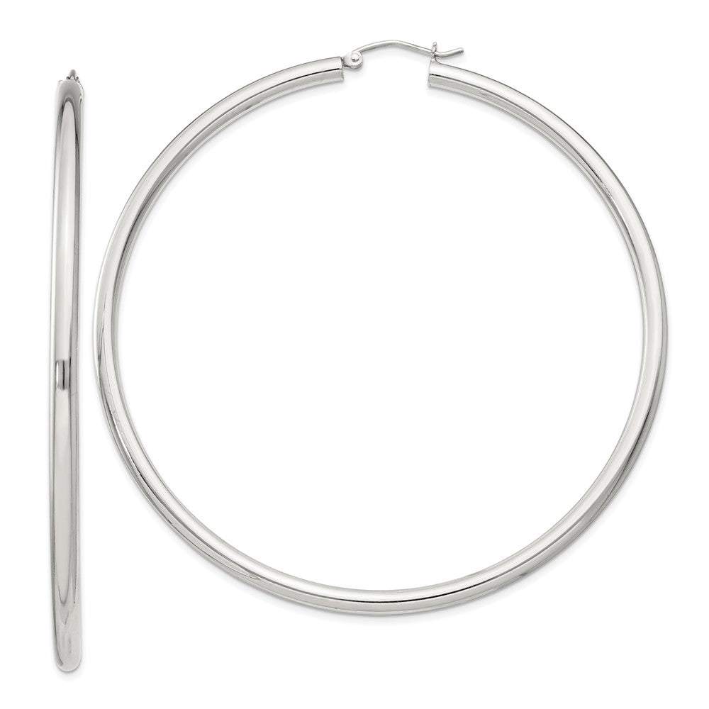 Sterling Silver 3mm Round Hoop Earrings - 10