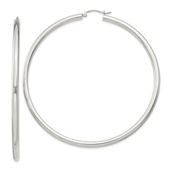 Sterling Silver 3mm Round Hoop Earrings - 10