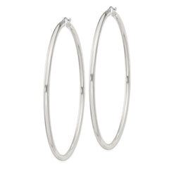 Sterling Silver 3mm Round Hoop Earrings - 7